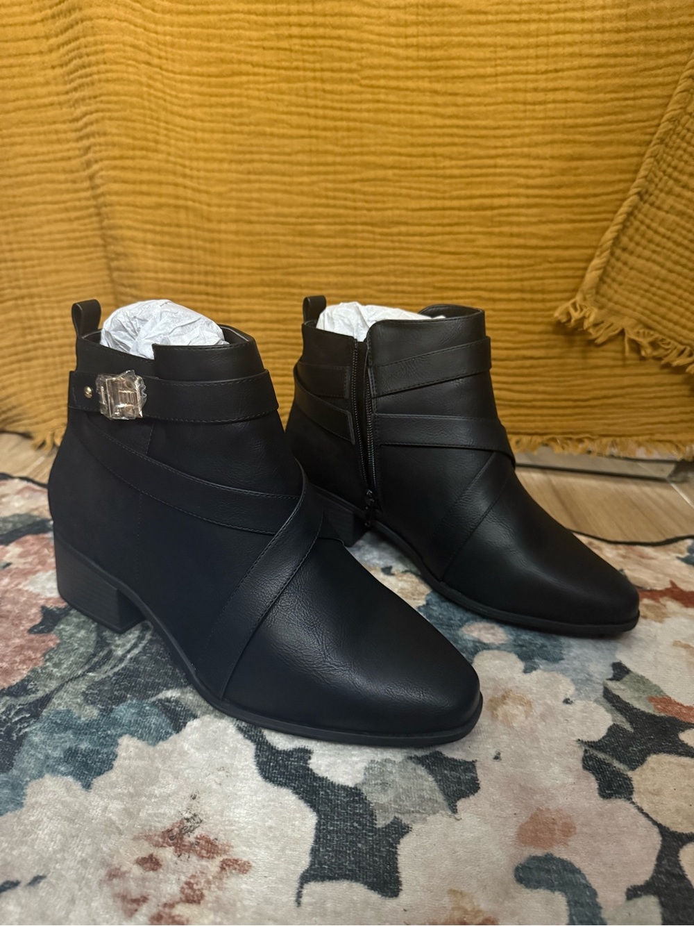 JustFab Black Ankle Booties - Picture 2 of 7